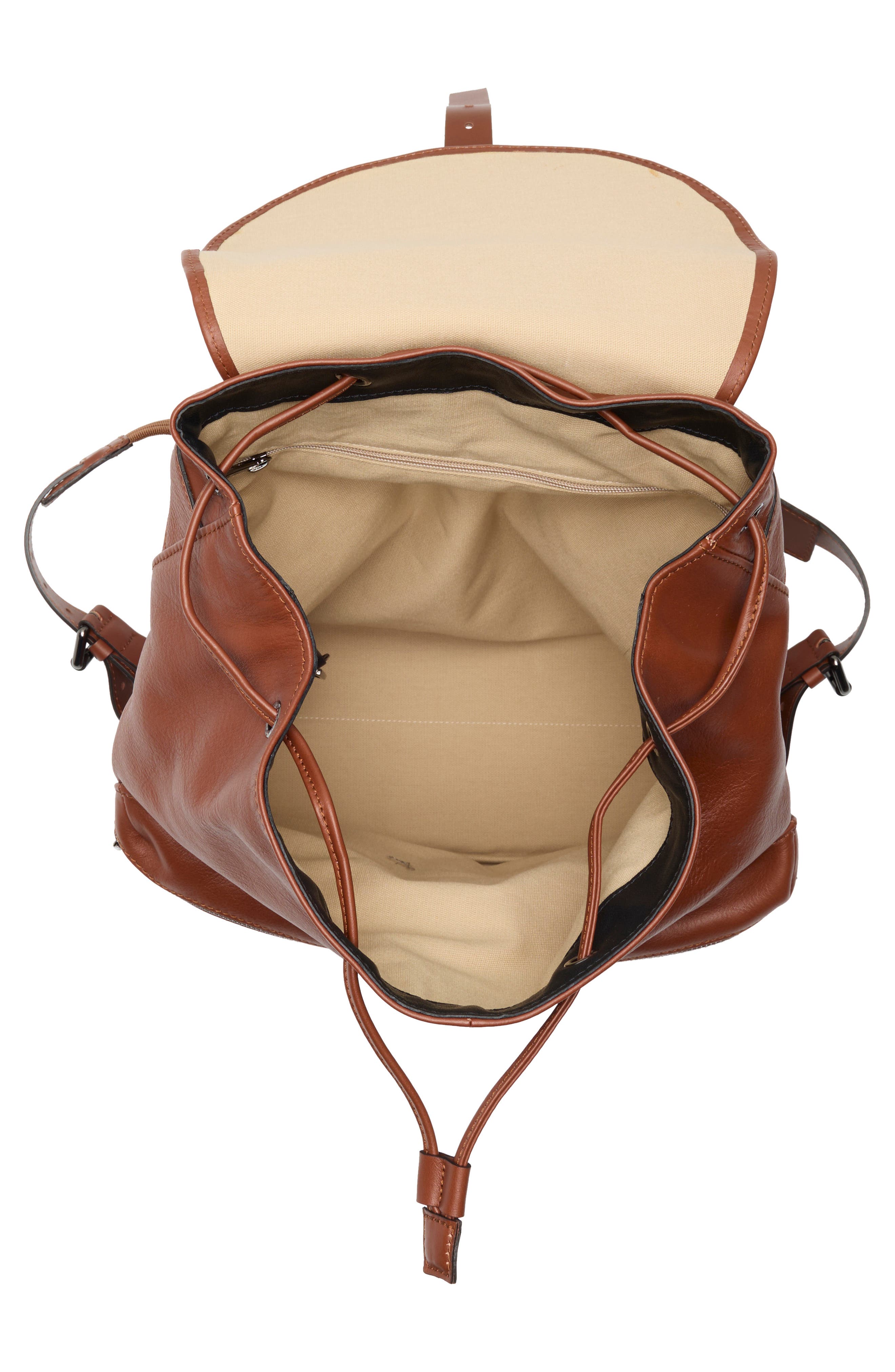 LC3D Large Leather Backpack, Alternate, color, COGNAC