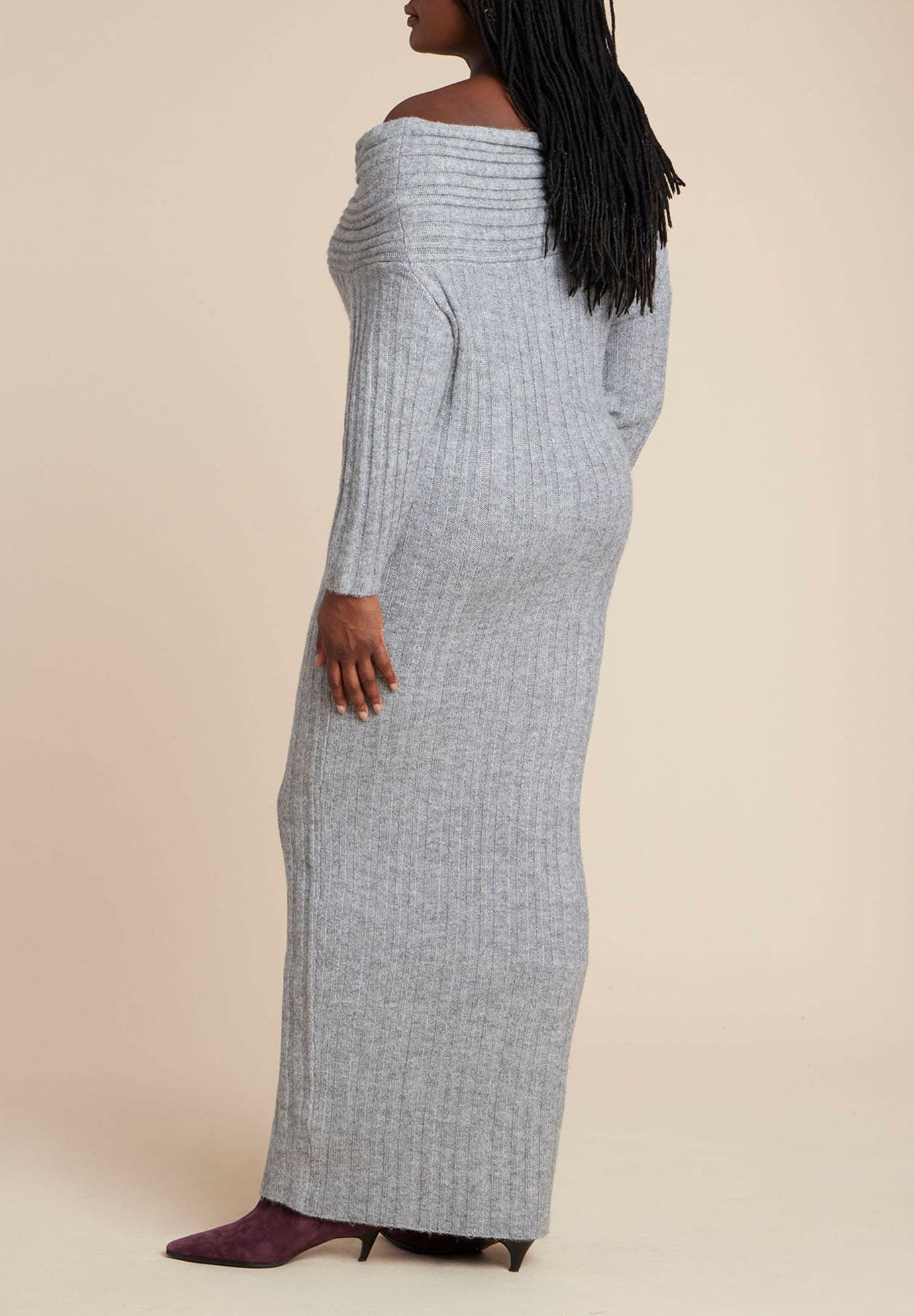 High Collar Sweater Dress - image 2