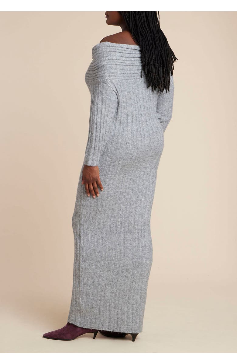 ELOQUII High Collar Sweater Dress, Alternate, color, Charcoal Grey