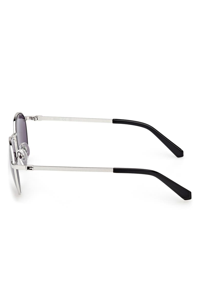 GUESS Round Sunglasses, Alternate, color, Shiny Light Nickeltin / Violet