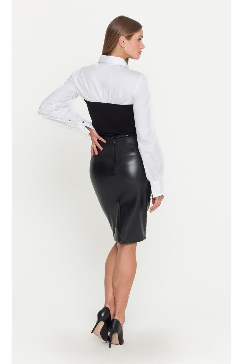 Leonardo Vegan Leather Skirt, Alternate, color, Black