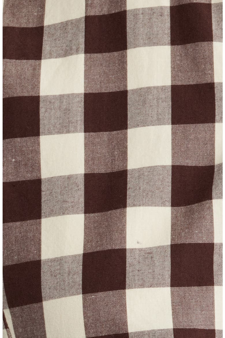 Madison Gingham Long Sleeve Organic Cotton Top, Alternate, color, BUTTER/ BROWN
