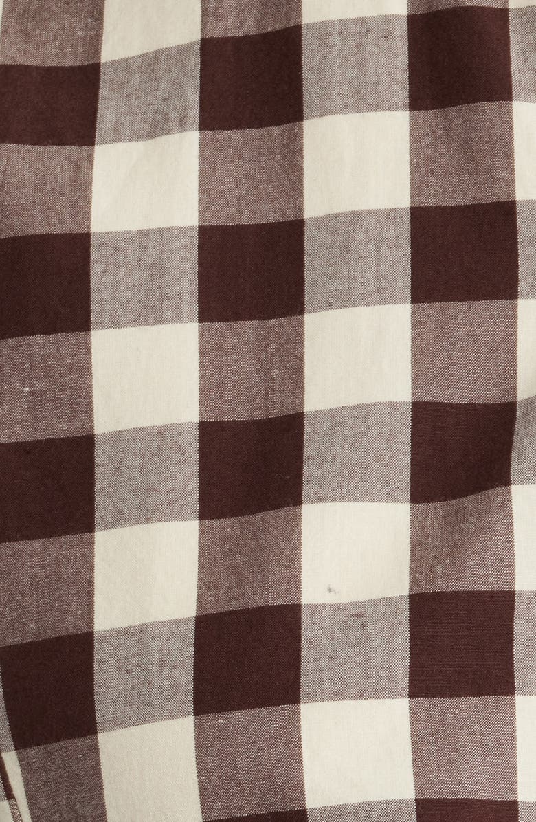 Damson Madder Madison Gingham Long Sleeve Organic Cotton Top, Alternate, color, Butter/ Brown