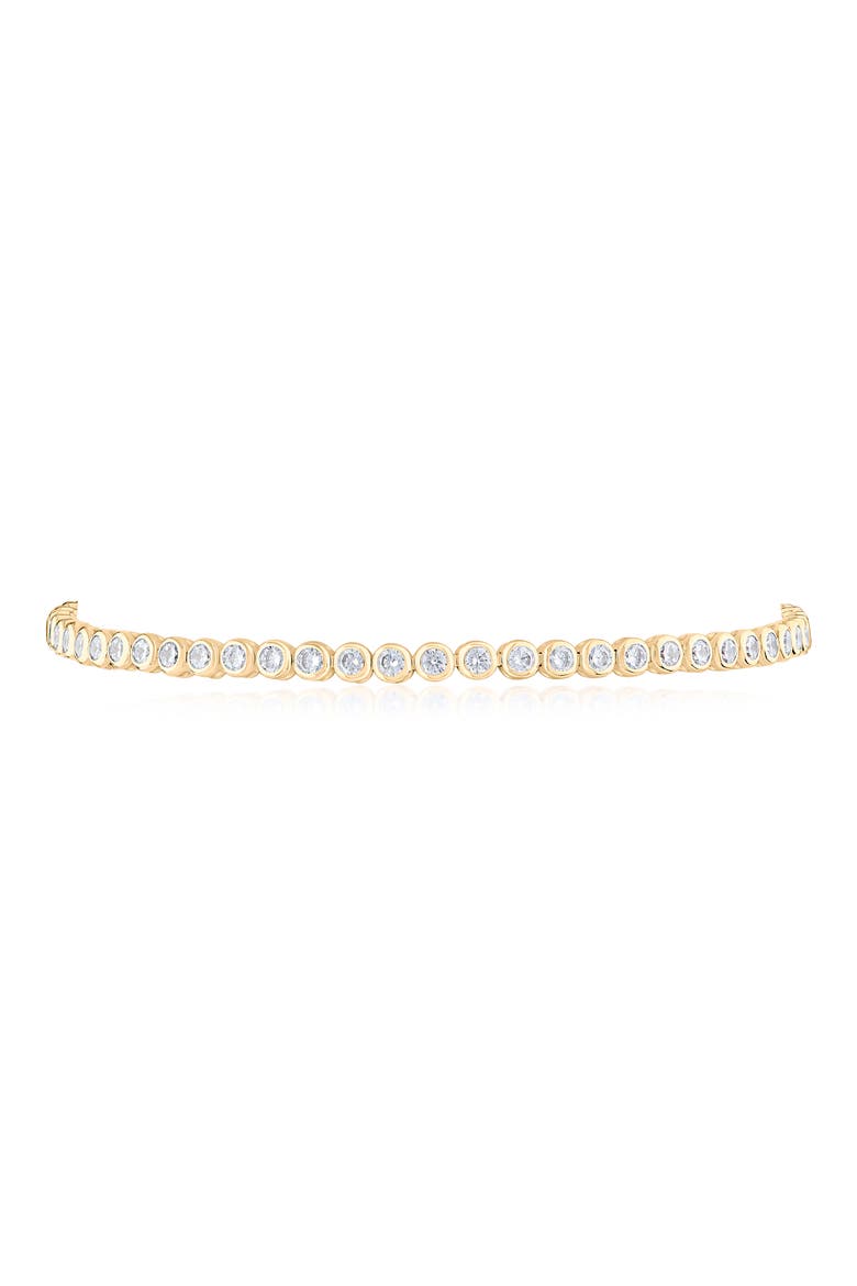 Bezel Round Cubic Zirconia Tennis Anklet, Alternate, color, CLEAR/ GOLD