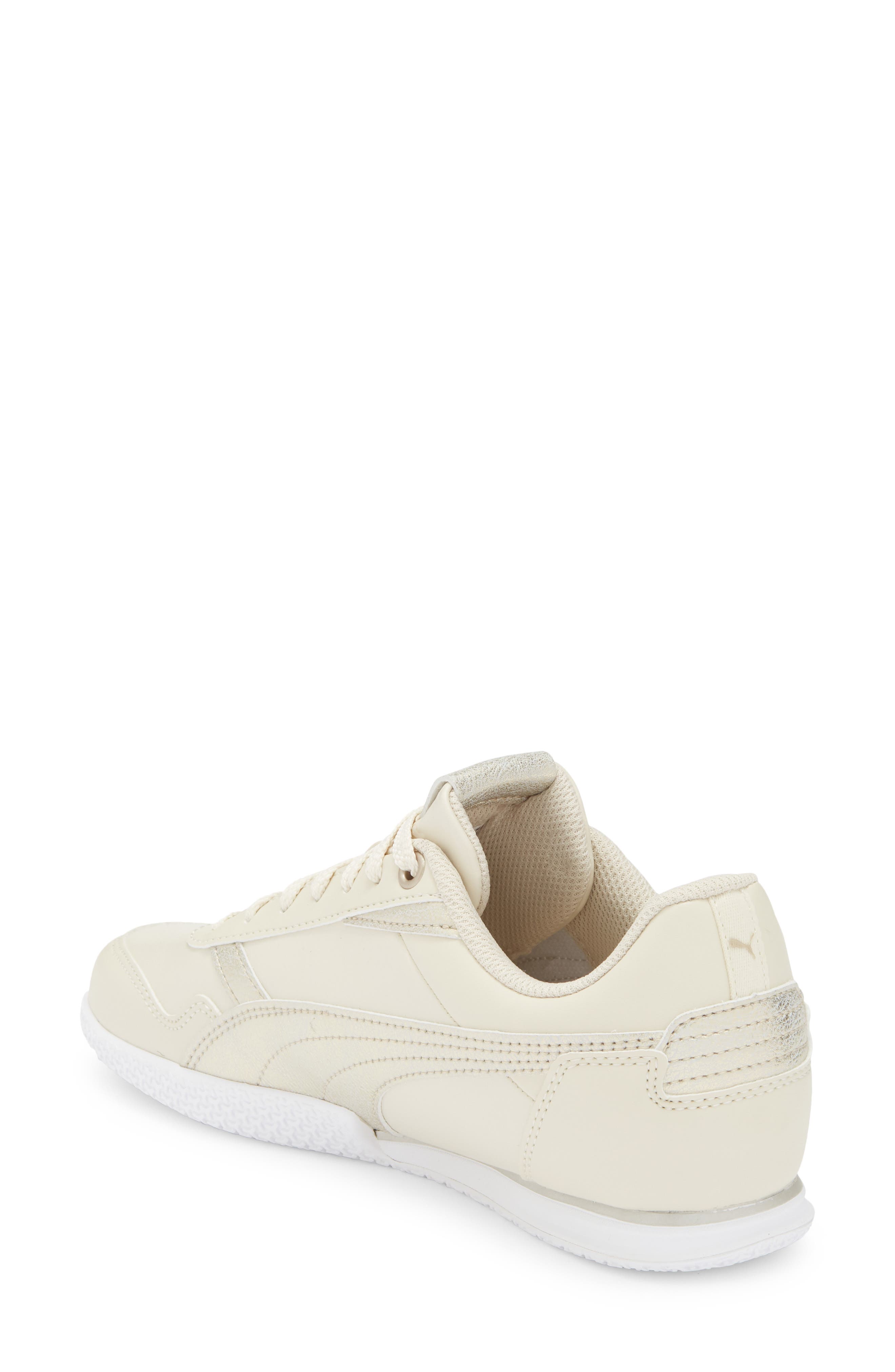 PUMA Bella Donna Metallic Whisper Sneaker, Alternate, color, Alpine Snow/ Puma Gold