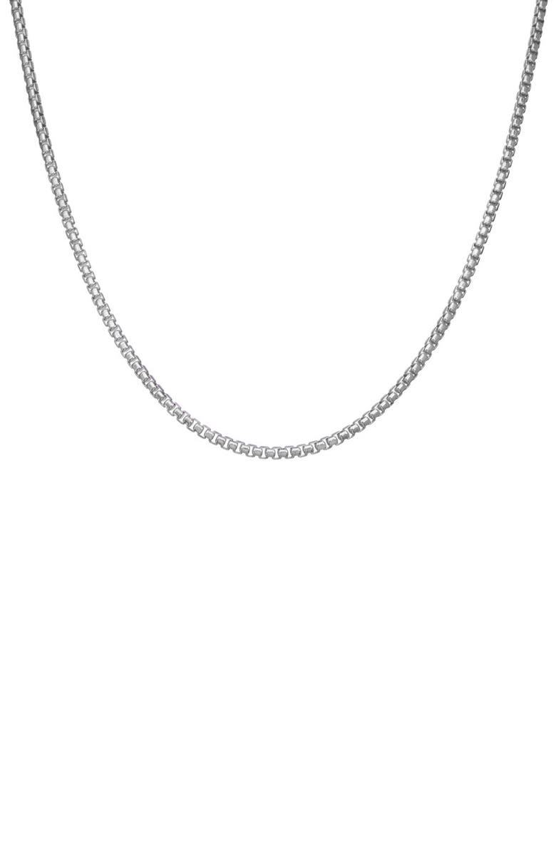 FZN Men's Sterling Silver Box Chain Necklace, Main, color, Silver