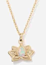 Little Sky Stone Lotus Opal Charm Necklace