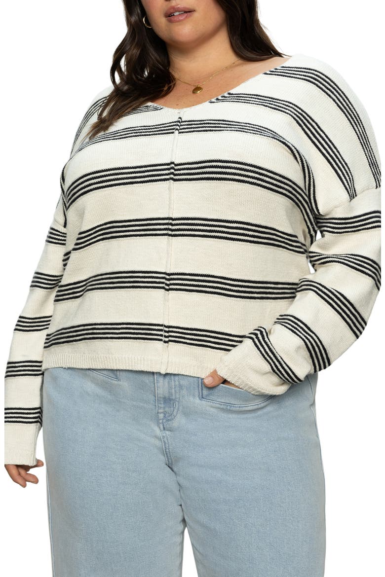 Easy V-Neck Cotton Sweater, Main, color, LIGHT OAT