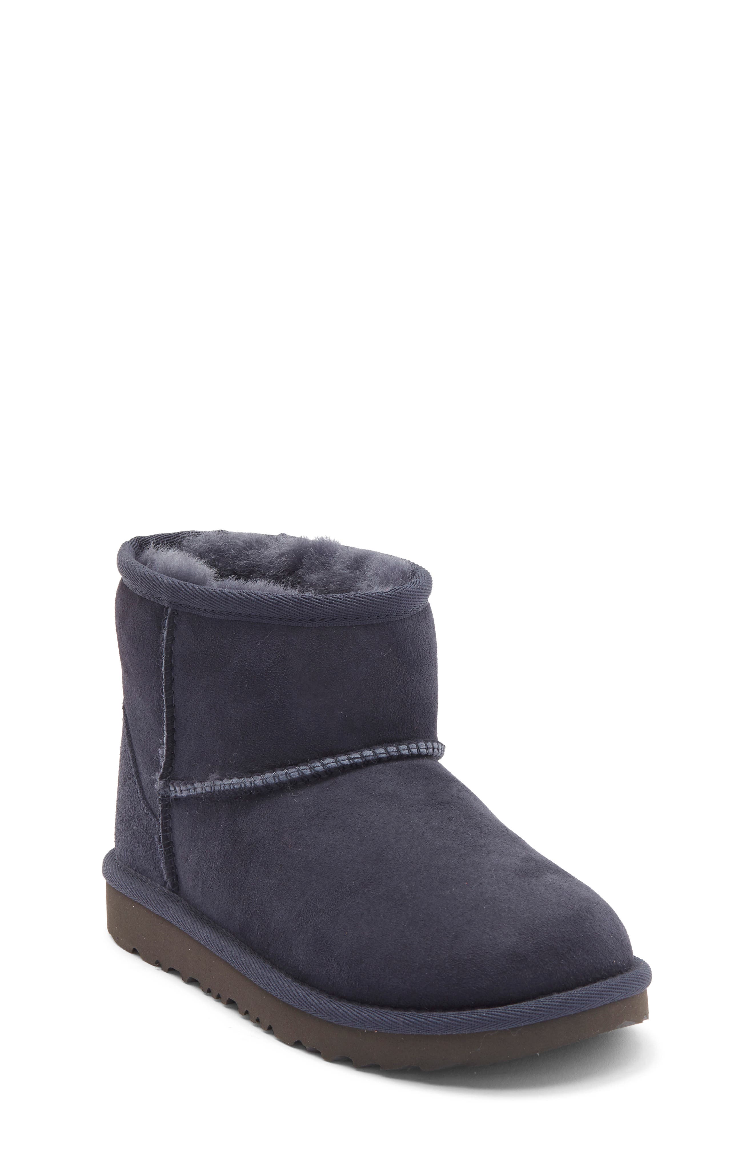 Kids' Classic Mini II Water Resistant Genuine Shearling Boot, Main, color, EVE BLUE