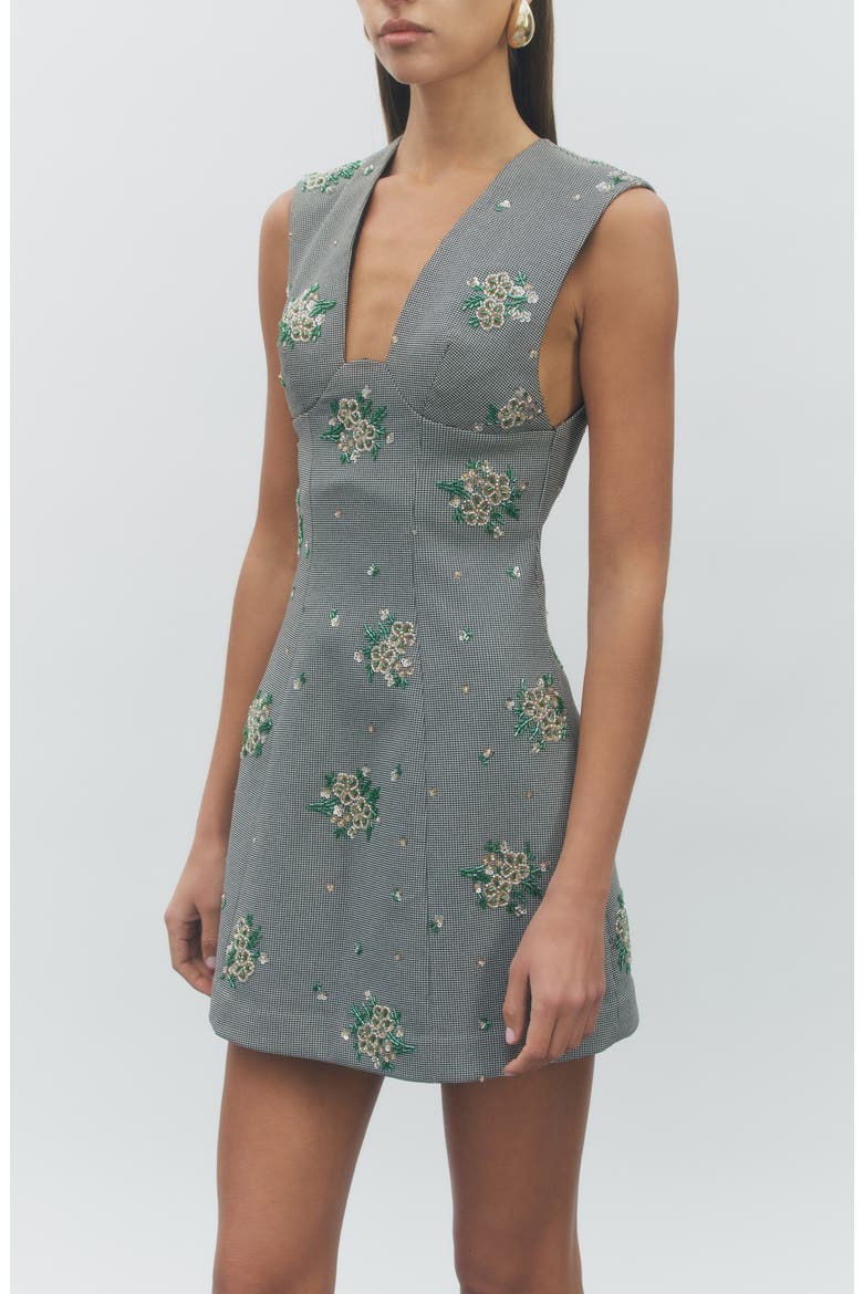 Violette Embroidered Minidress, Alternate, color, BLACK MULTI