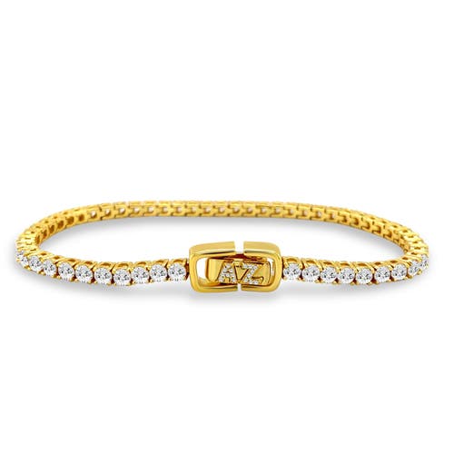 Anna Zuckerman Luxe G Color 6 Carat Tennis Bracelet Four Prong Bracelet In Yellow Gold