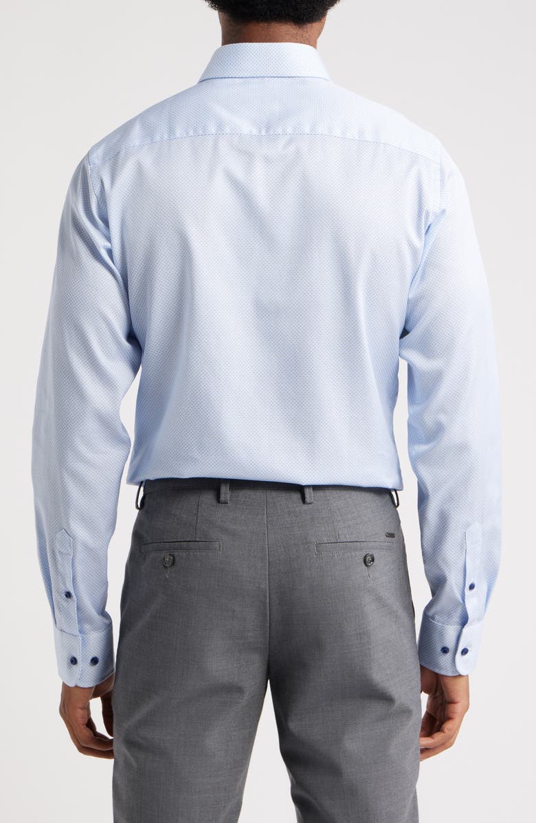 David Donahue Slim Fit Micro Print Dress Shirt, Alternate, color, Sky
