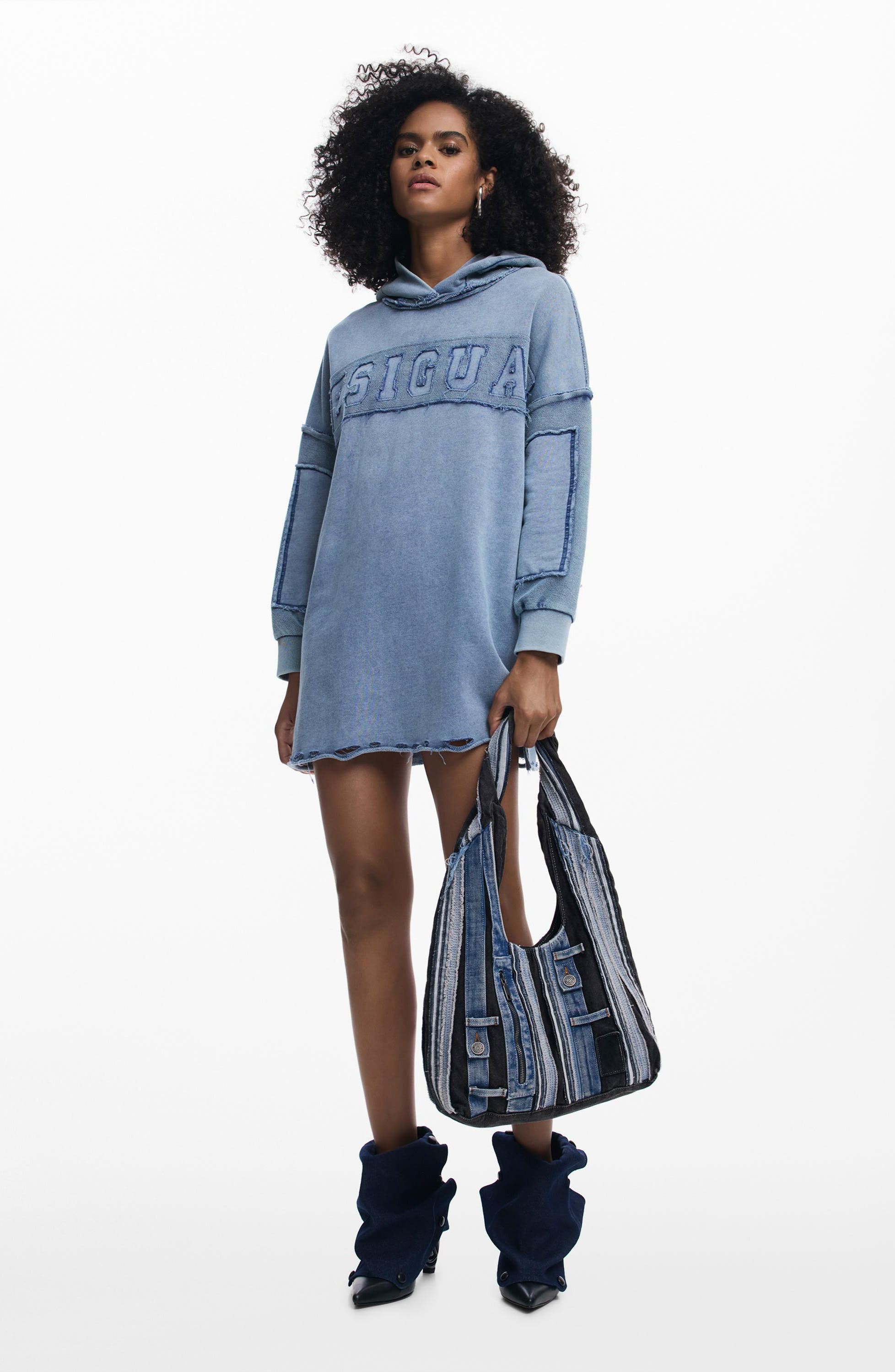 Desigual Denim Tote, Alternate, color, 