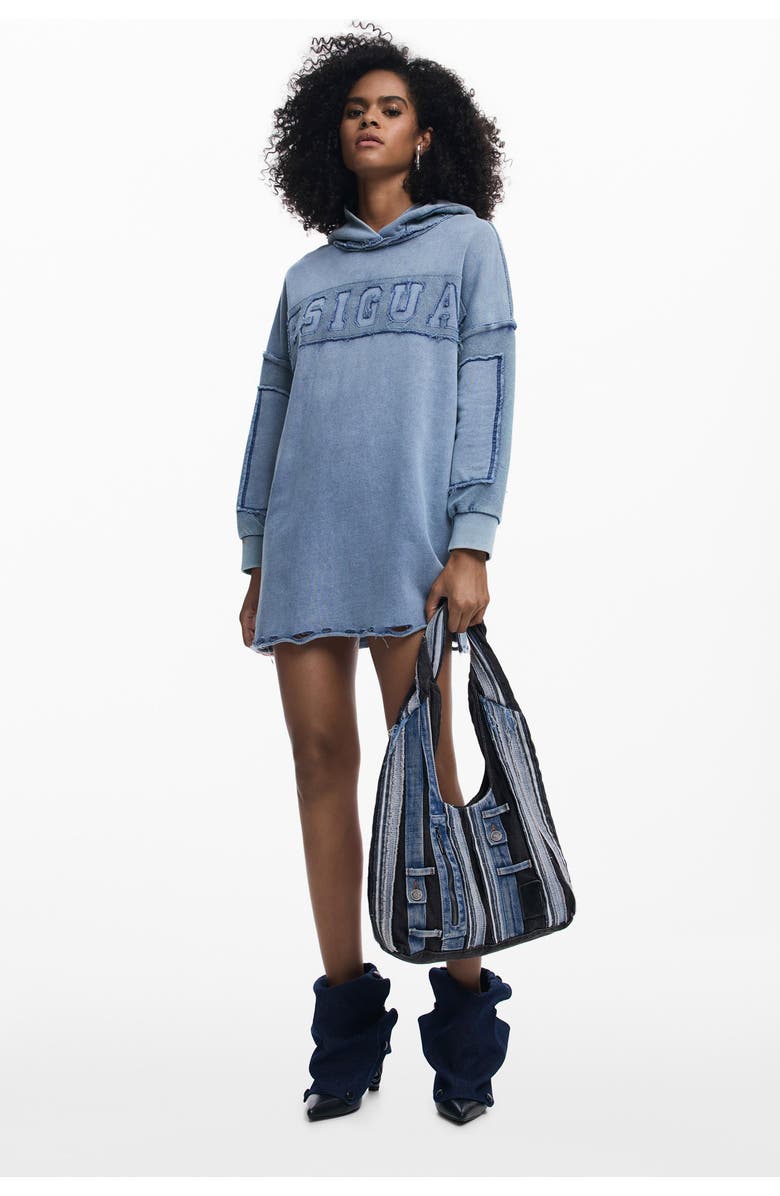 Desigual Denim Tote, Alternate, color, Dark Blue