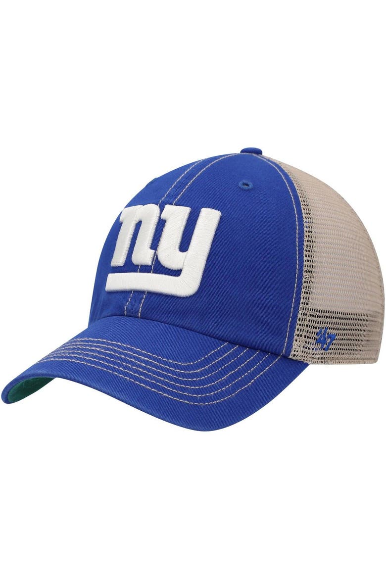 Men's '47 Royal/Natural New York Giants Trawler Trucker Clean Up Snapback Hat, Main, color, Royal