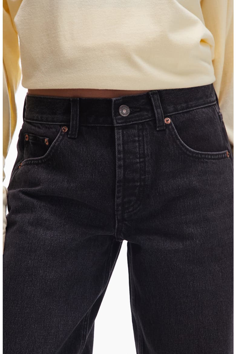 Ember Low Rise Wide Leg Jeans, Alternate, color, BLACK