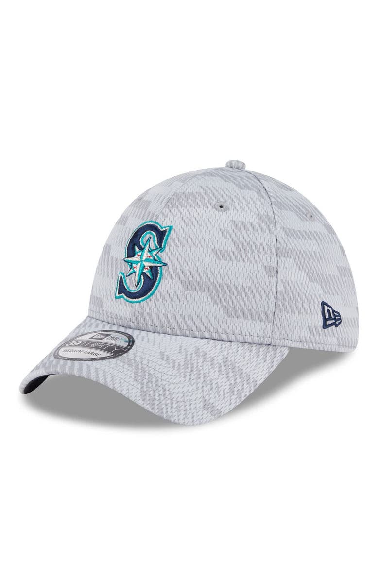 New Era Men's New Era Gray Seattle Mariners 2025 MLB Clubhouse 39THIRTY Flex Hat, Alternate, color,