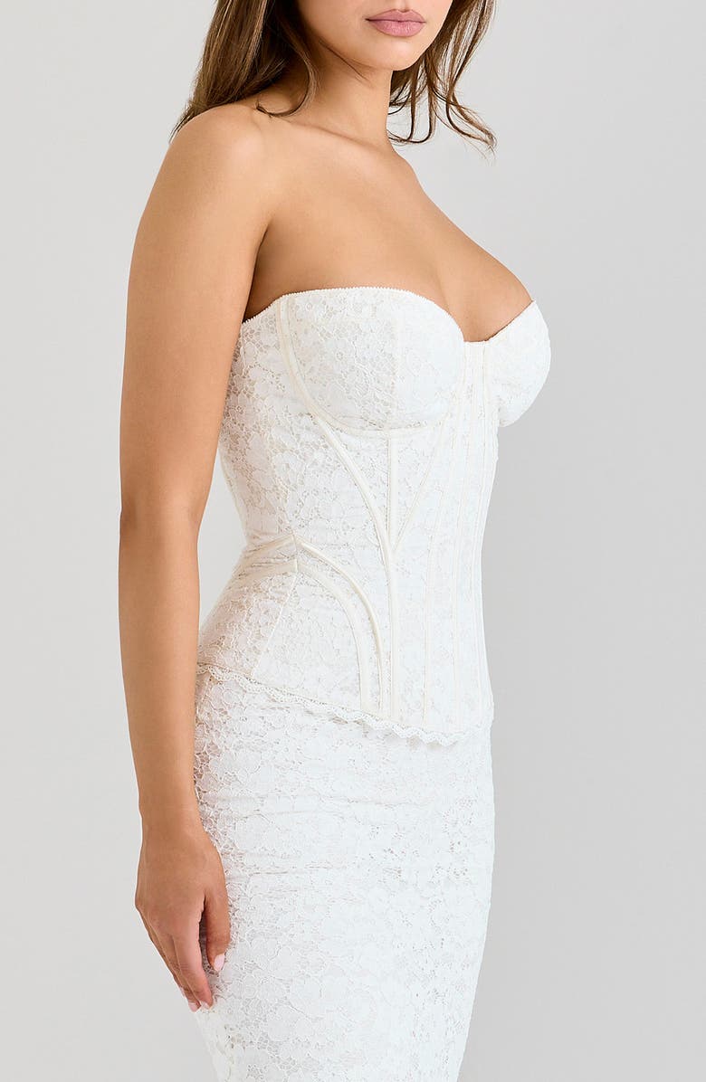 HOUSE OF CB Solaine Lace Corset Gown, Alternate, color, Ivory