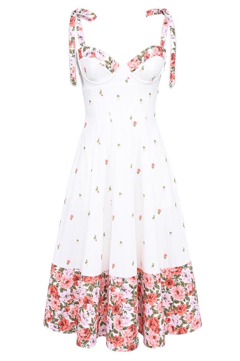 Emely Embroidered Cotton Midi Sundress, Alternate, color, WHITE