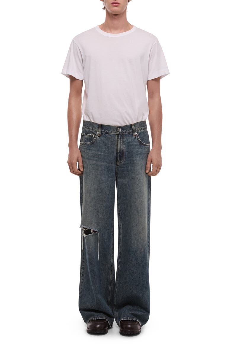 Helmut Lang Ripped Wide Leg Jeans, Alternate, color, Tinted Vintage Blue