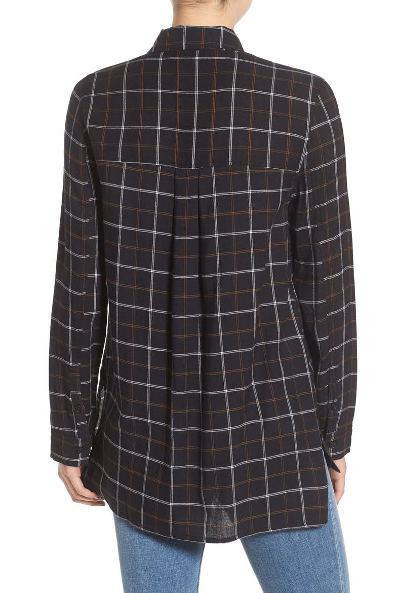 Plaid Tunic Shirt, Alternate, color, BLACK SUZY PLAID