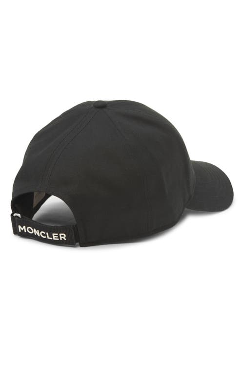 Moncler Logo Patch Adjustable Baseball Cap In Black