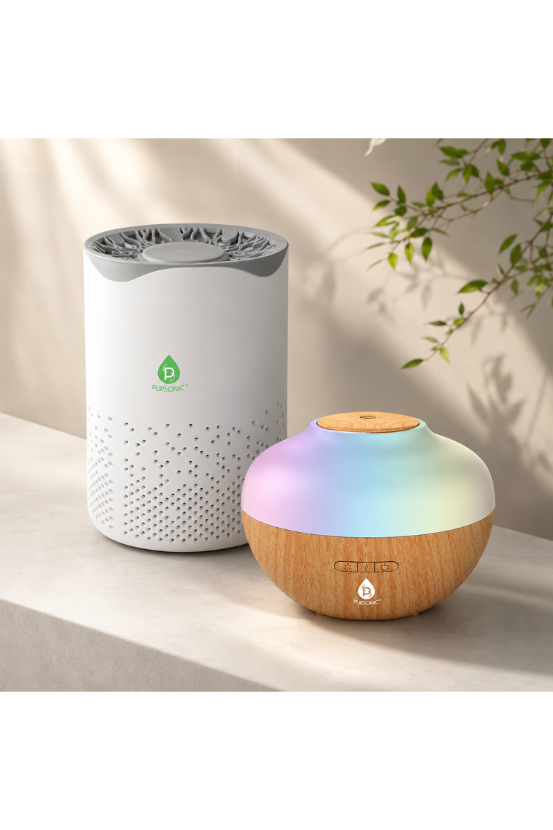 HEPA Air Purifier & Essential Oil Diffuser, Alternate, color, Multicolor