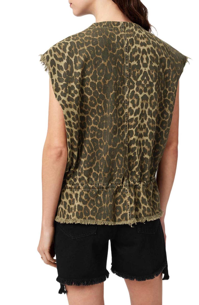 AllSaints Sofi Mixed Print Cotton Vest, Alternate, color, Camo Leppo Green