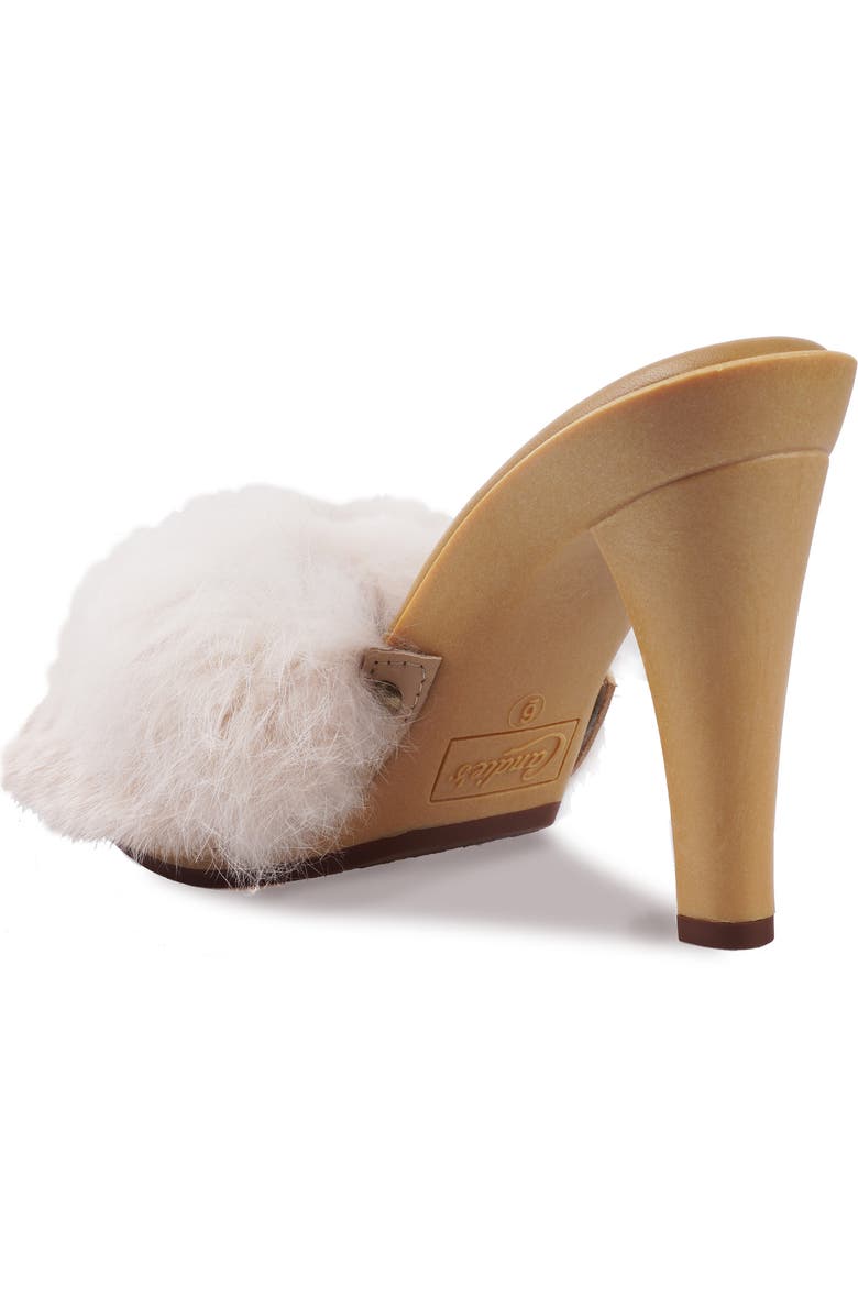Candie's Celestine Faux Fur Side Sandal, Alternate, color, White/ Beige