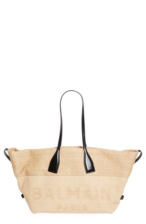 トートバッグ BALMAIN Track Shopper Bag - Balmain - Raffia - Neutral Track Shopper Bag - Balmain - Raffia - Neutral