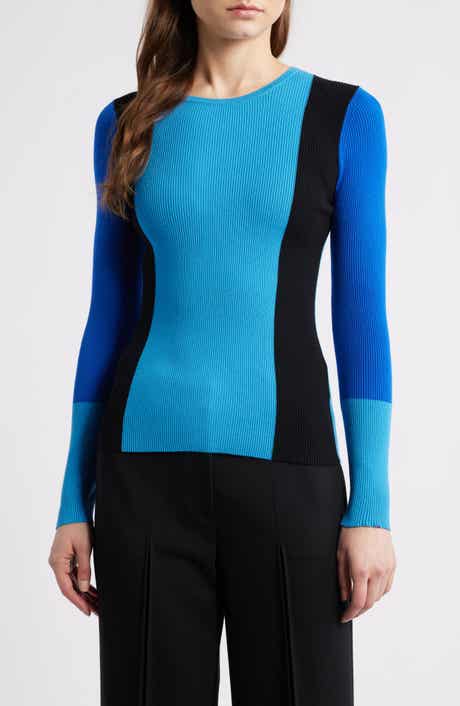 Elie Tahari The Delia Colorblock Rib Sweater