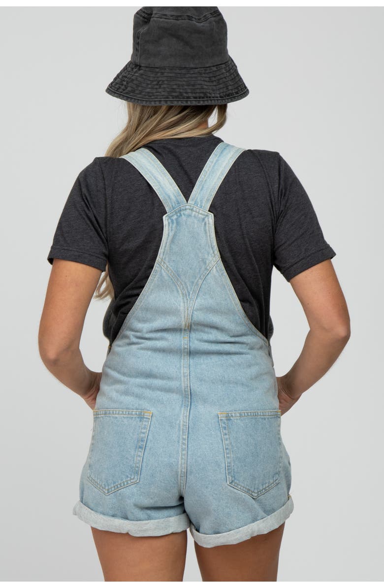 PinkBlush Denim Short Overalls, Alternate, color, 