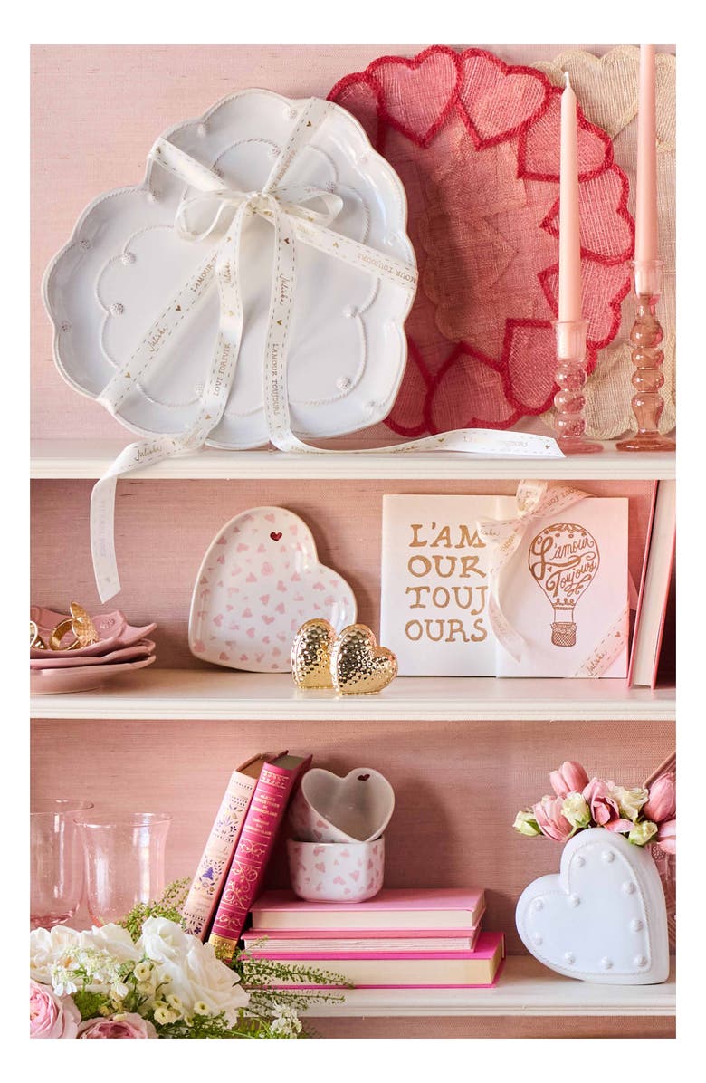 Juliska Berry & Thread Ceramic Heart Platter, Alternate, color, Whitewash