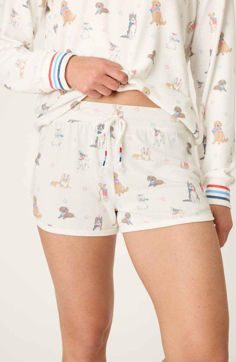 PJ Salvage Red, White & Woof Jersey Pajama Shorts, Alternate, color, Ivory