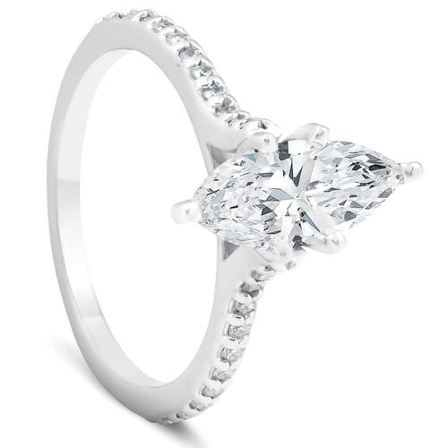 Bliss Diamond Certified 2 1/2ct Marquise Diamond Engagement Ring Lab Grown Gold In 14k White Gold