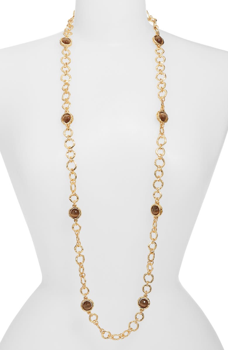 Karine Sultan Mocha Station Necklace, Alternate, color, 