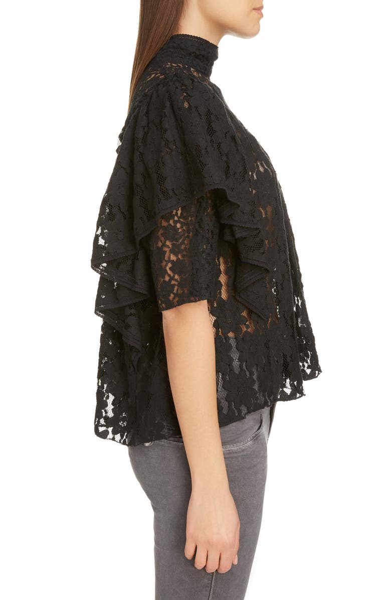Isabel Marant Étoile Vetea Floral Lace Ruffle Top, Alternate, color,