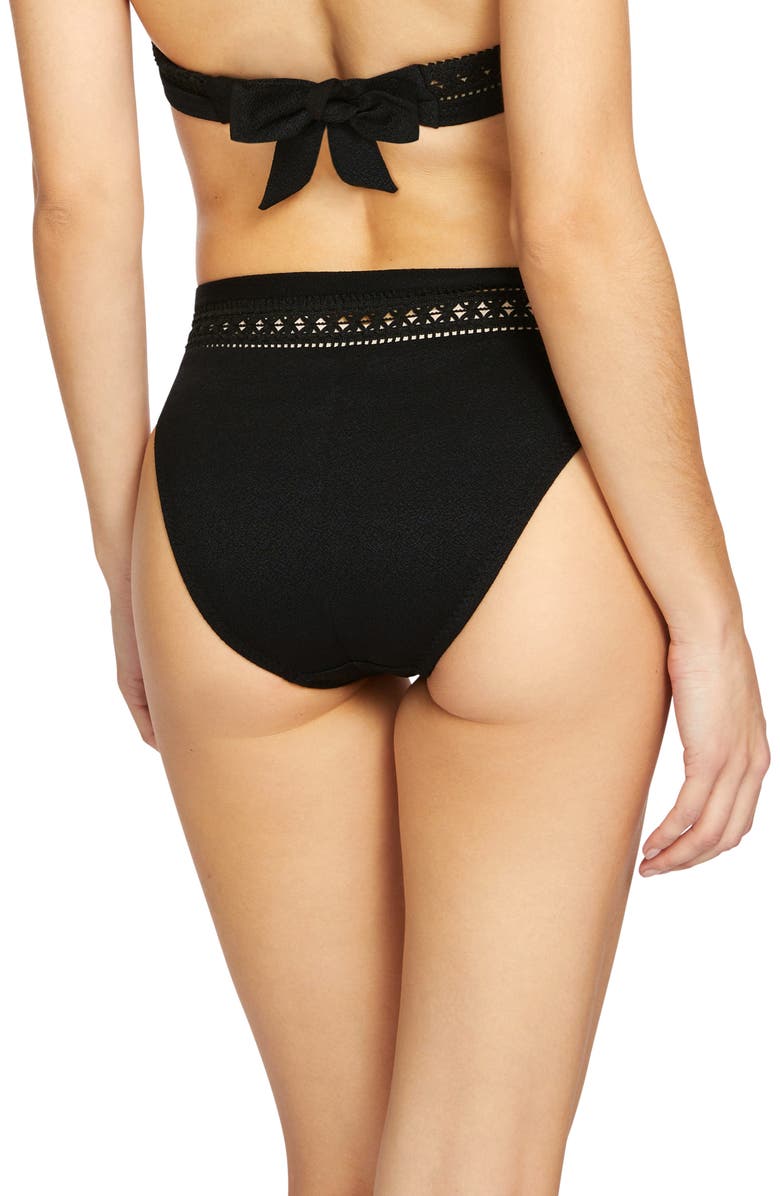 Robin Piccone Isabelle High Waist Bikini Bottoms, Alternate, color, Black