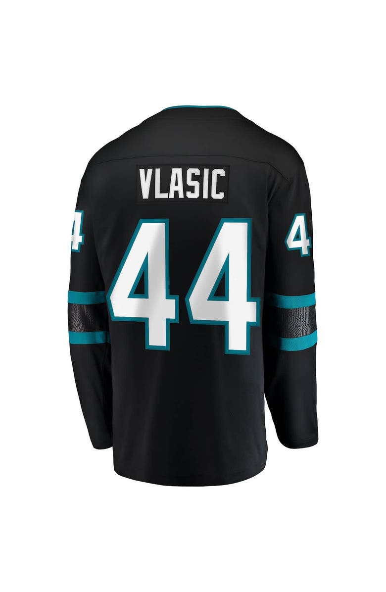 FANATICS Men's Fanatics Marc-Edouard Vlasic Black San Jose Sharks Premier Breakaway Player Jersey, Alternate, color, Black