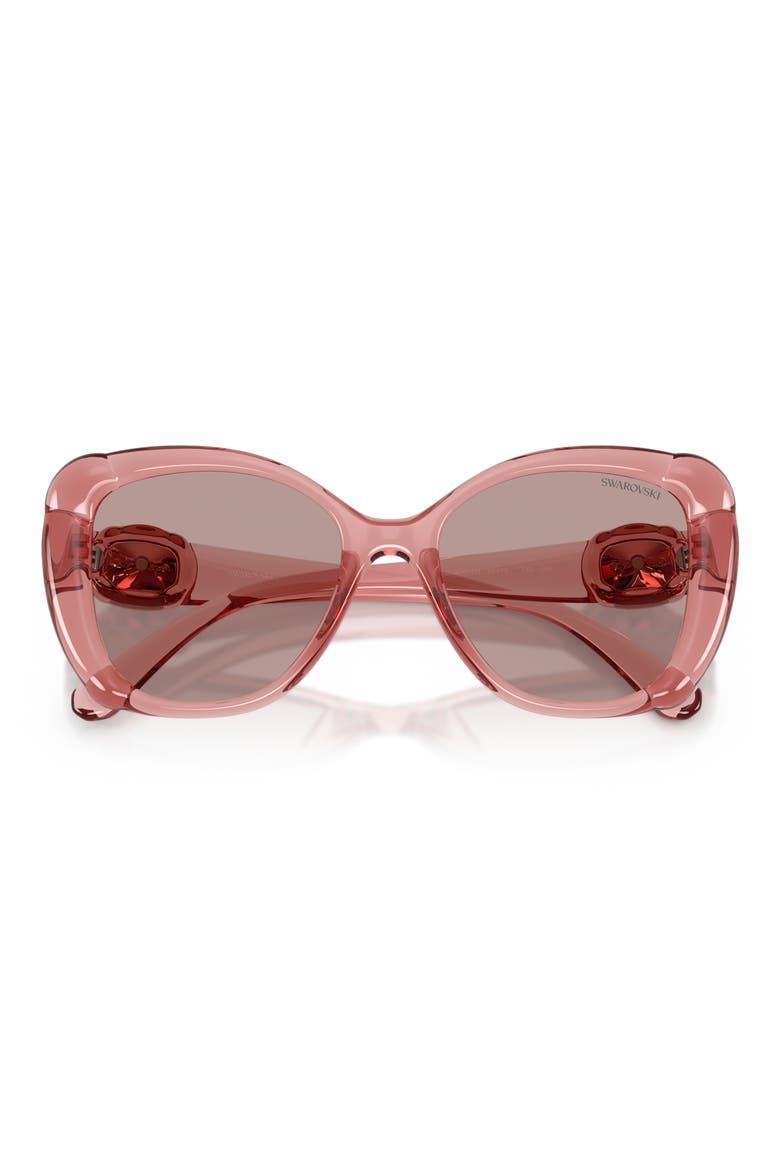 53mm Butterfly Sunglasses, Alternate, color, TRANSPARENT PINK / PURPLE