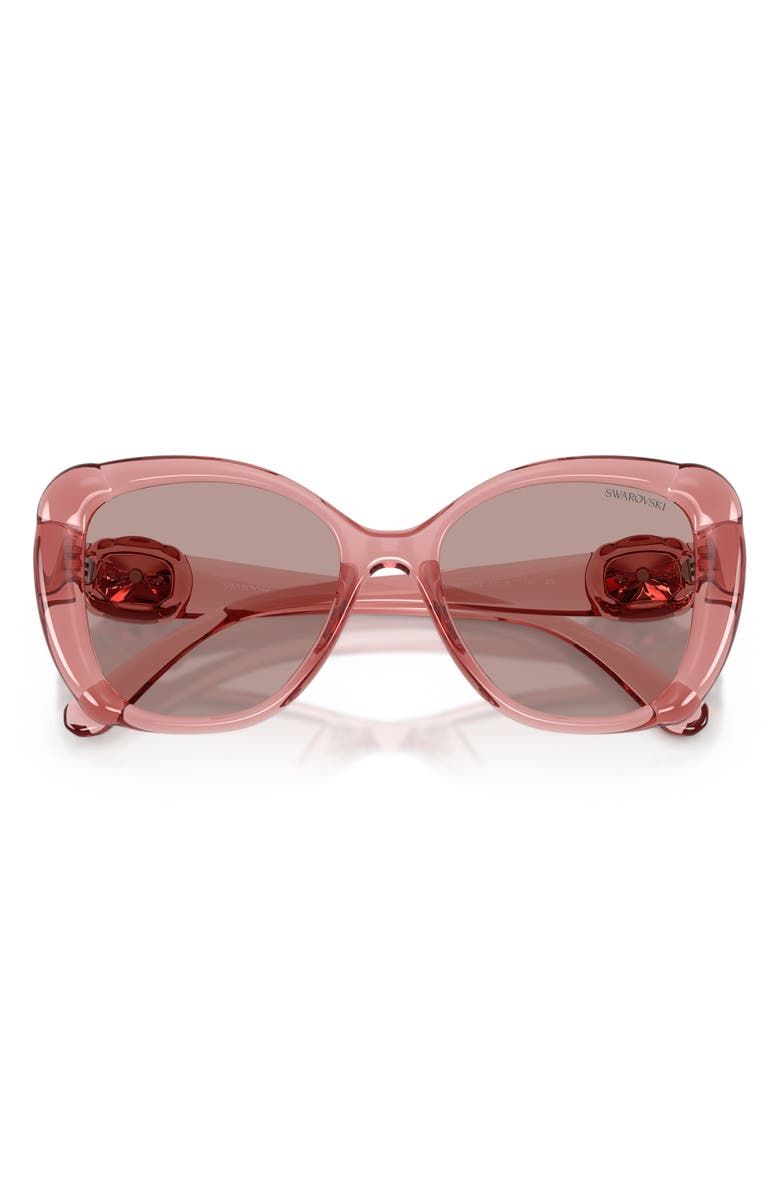 Swarovski 53mm Butterfly Sunglasses, Alternate, color, Transparent Pink / Purple