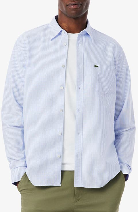 Essentials Stripe Cotton Button-Up Oxford Shirt