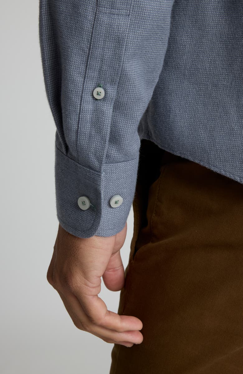 UNTUCKit Veneto Regular Fit Textured Wrinkle Free Cotton Button-Down Shirt, Alternate, color, Mid Grey