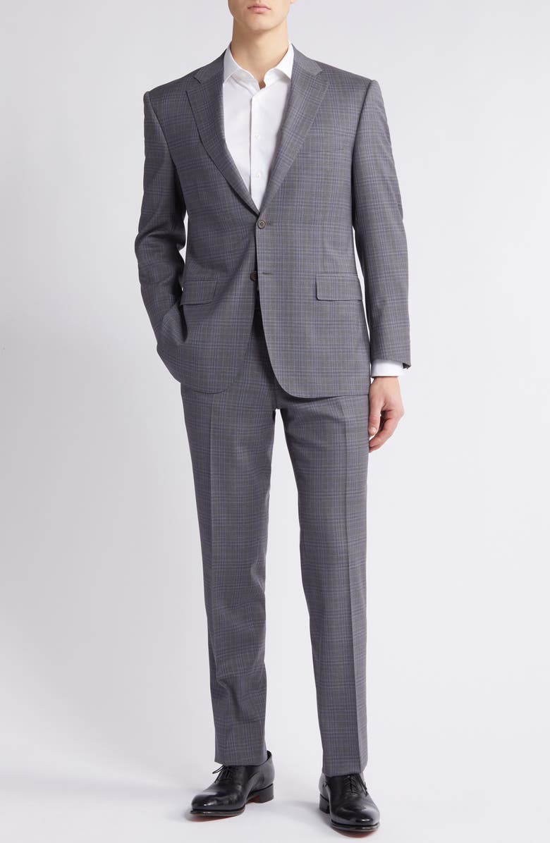 Canali Siena Regular Fit Plaid Wool Suit, Main, color, 