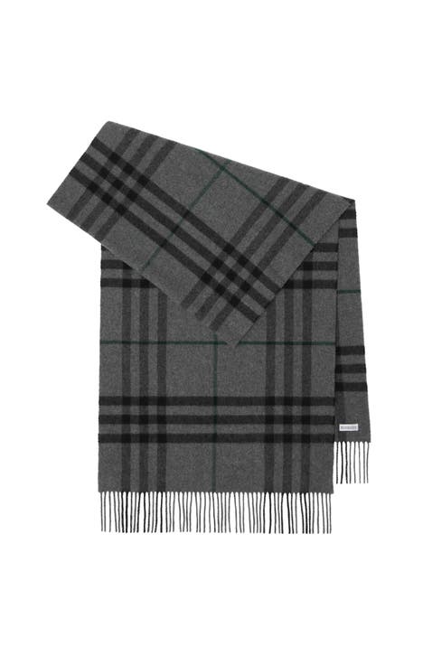 Wide Check Cashmere Scarf