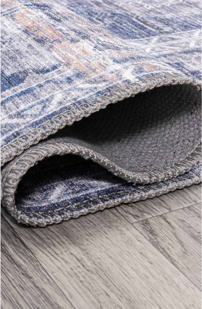 JONATHAN Y Alanya Ornate Medallion Machine-Washable Round Area Rug, Alternate, color, Navy/Cream