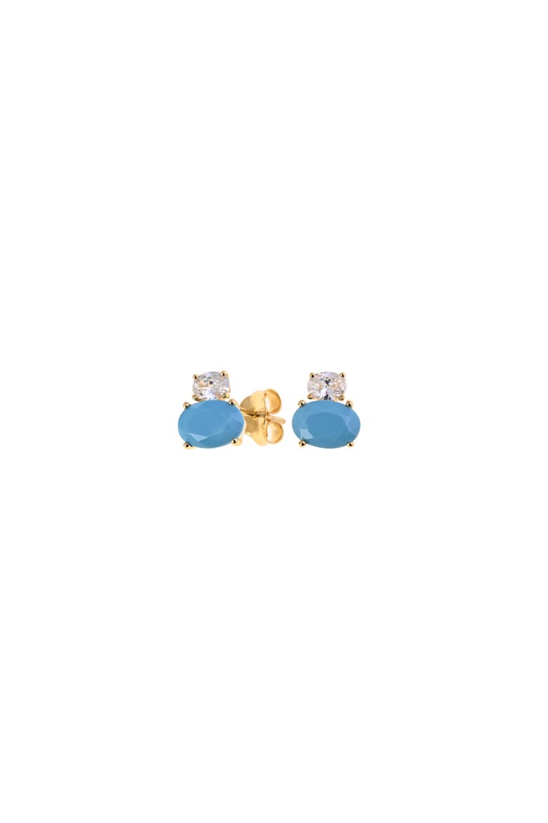 Turquoise I Earrings, Main, color, Silver Gold Plated