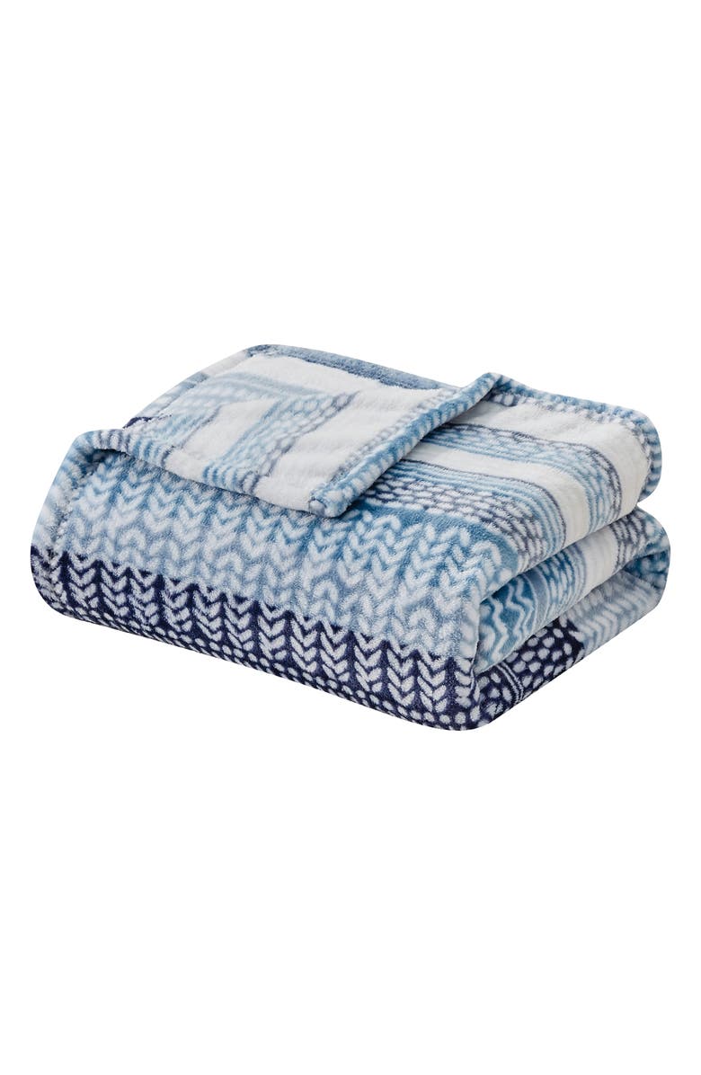 Luxury Home Brexton Micro Fleece Throw Blanket, Main, color, Stars And Moon