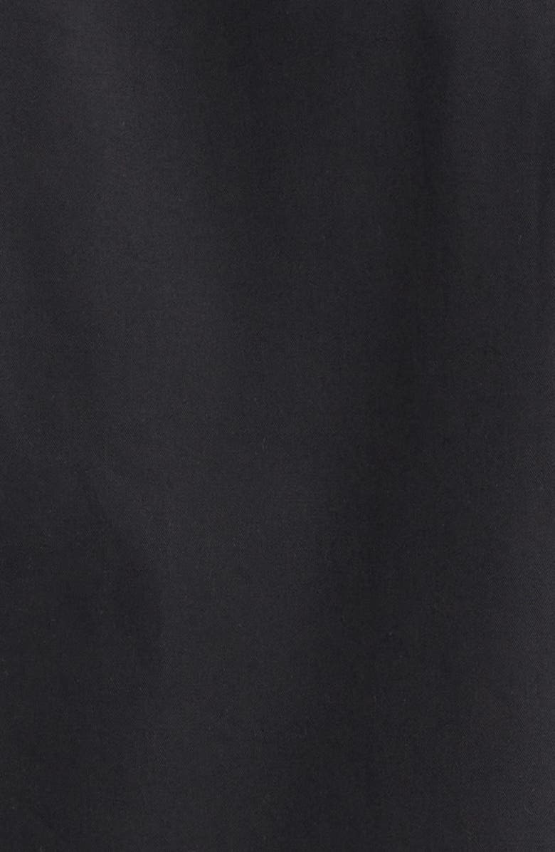 Moncler Stretch Cotton Zip Shirt, Alternate, color, Black