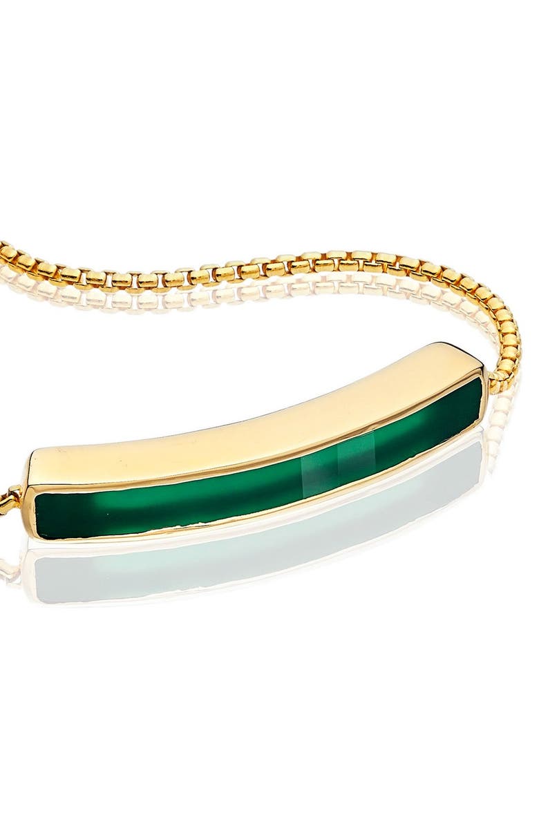 Monica Vinader Baja Stone Bracelet, Alternate, color, Yellow Gold/ Green Onyx